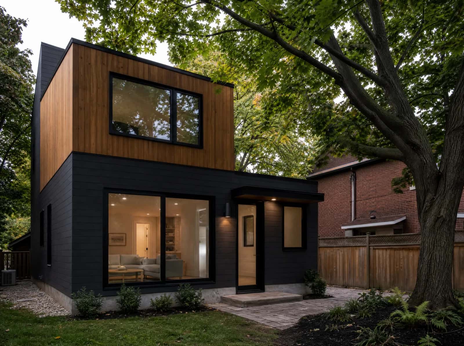 Modern accessory dwelling unit in a Greater Toronto Area backyard, Ontario, Canada