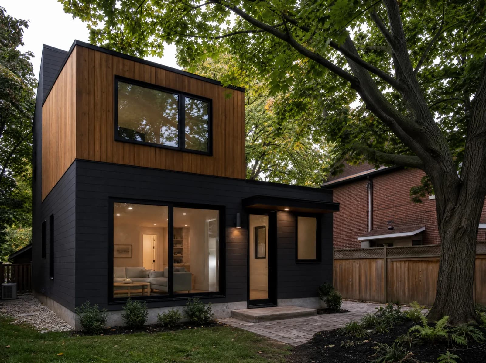 Modern accessory dwelling unit in a Greater Toronto Area backyard, Ontario, Canada